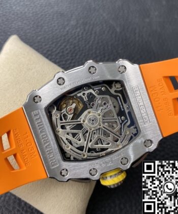 Richard Mille Imitation Watch RM011 Orange Rubber Strap KV