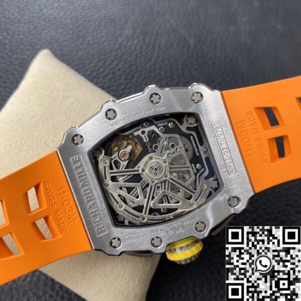 Richard Mille Imitation Watch RM011 Orange Rubber Strap KV