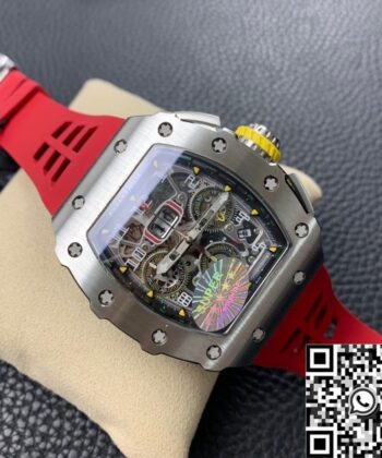 Red Richard Mille RM011 Red Rubber Strap Watch KV Factory