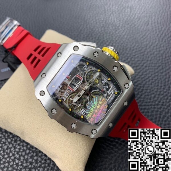 Red Richard Mille RM011 Red Rubber Strap Watch KV Factory