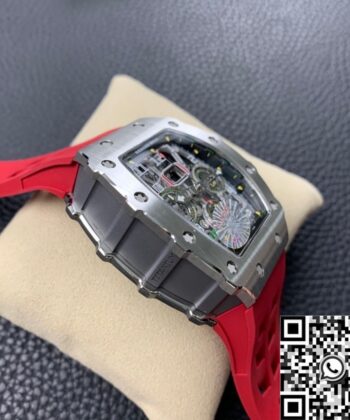 Red Richard Mille RM011 Red Rubber Strap Watch KV Factory