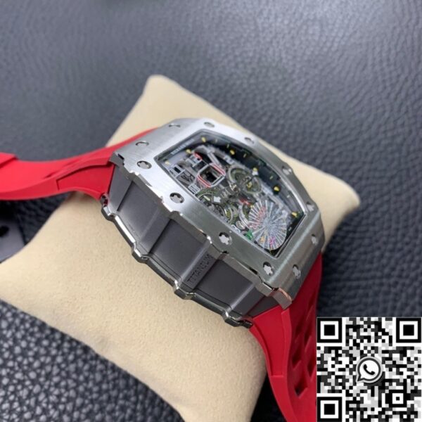 Red Richard Mille RM011 Red Rubber Strap Watch KV Factory
