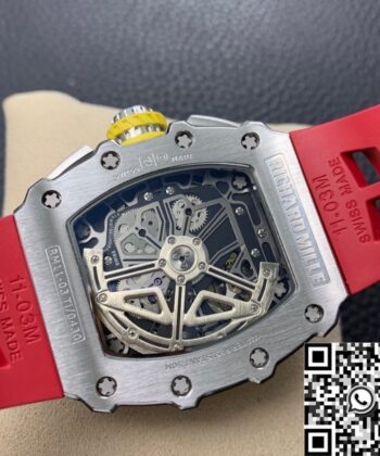 Red Richard Mille RM011 Red Rubber Strap Watch KV Factory