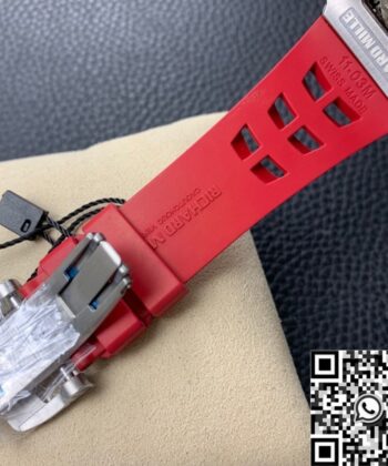 Red Richard Mille RM011 Red Rubber Strap Watch KV Factory