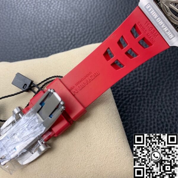 Red Richard Mille RM011 Red Rubber Strap Watch KV Factory
