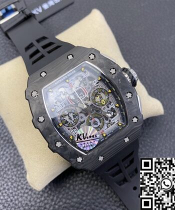 Richard Mille Watch Replica​ RM011 Carbon Fiber Case KV Factory