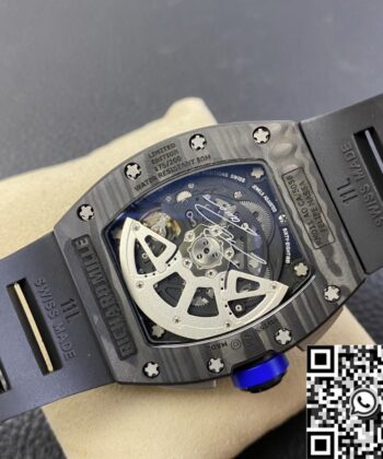 Men's Richard Mille RM011 Blue Dial Carbon Fiber Watch Case