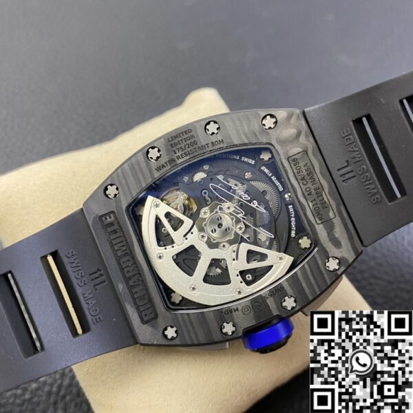 Men's Richard Mille RM011 Blue Dial Carbon Fiber Watch Case