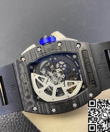 Men's Richard Mille RM011 Blue Dial Carbon Fiber Watch Case