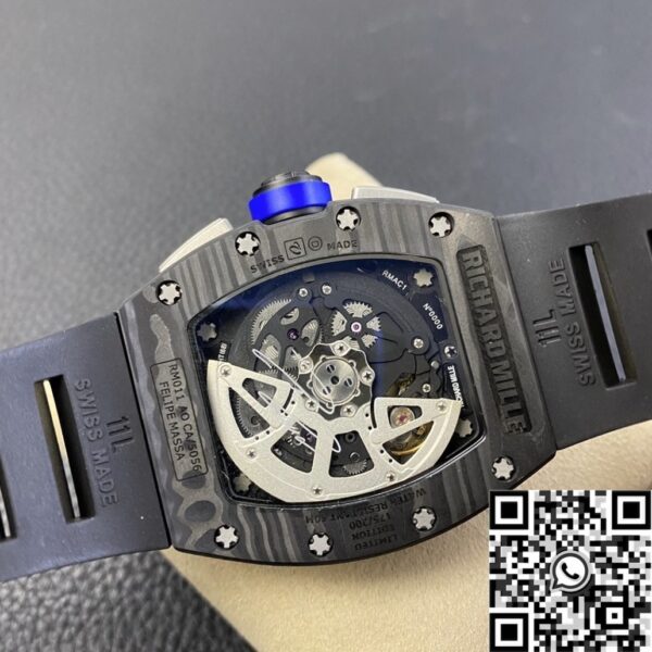 Men's Richard Mille RM011 Blue Dial Carbon Fiber Watch Case