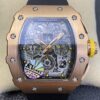Replicas Richard Mille RM011 Rose Gold Black Rubber Strap Case