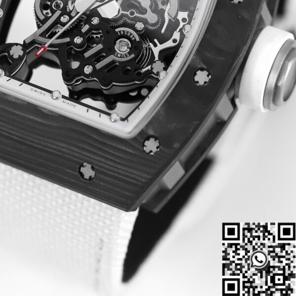 Richard Mille Men​ RM055 V5 White Rubber Strap KV Factory
