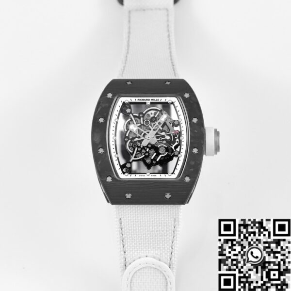 Richard Mille Men​ RM055 V5 White Rubber Strap KV Factory
