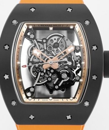 Imitation Richard Mille RM055 V5 Yellow Rubber Strap KV Factory