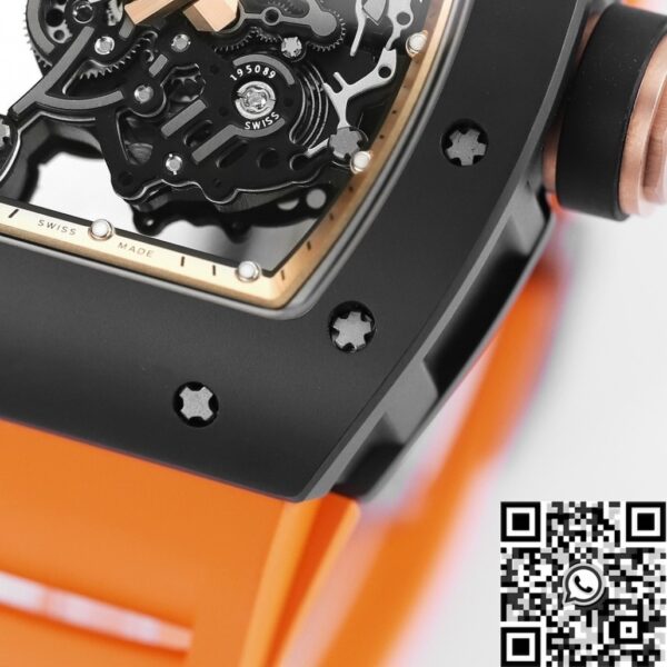Imitation Richard Mille RM055 V5 Yellow Rubber Strap KV Factory