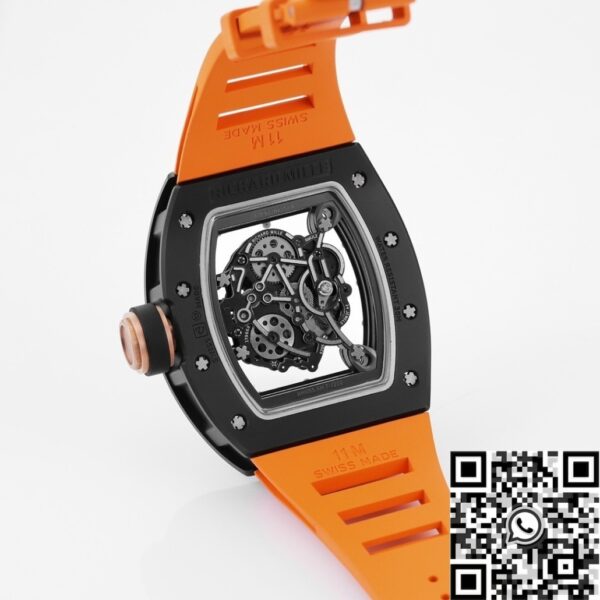 Imitation Richard Mille RM055 V5 Yellow Rubber Strap KV Factory