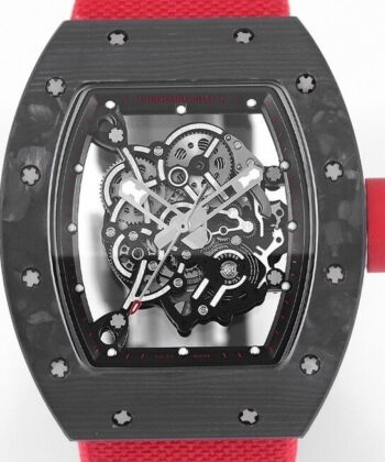 Richard Mille Thin Watch​ RM055 V5 Red Nylon Strap KV Factory
