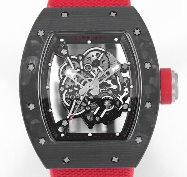 Richard Mille Thin Watch​ RM055 V5 Red Nylon Strap KV Factory