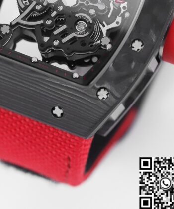 Richard Mille Thin Watch​ RM055 V5 Red Nylon Strap KV Factory