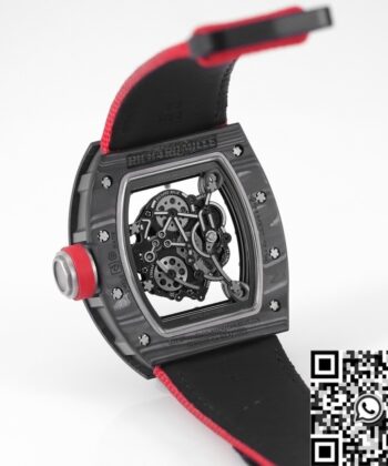 Richard Mille Thin Watch​ RM055 V5 Red Nylon Strap KV Factory