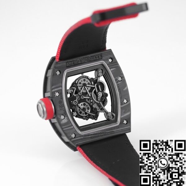 Richard Mille Thin Watch​ RM055 V5 Red Nylon Strap KV Factory