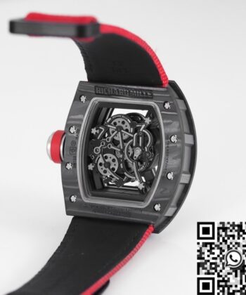 Richard Mille Thin Watch​ RM055 V5 Red Nylon Strap KV Factory