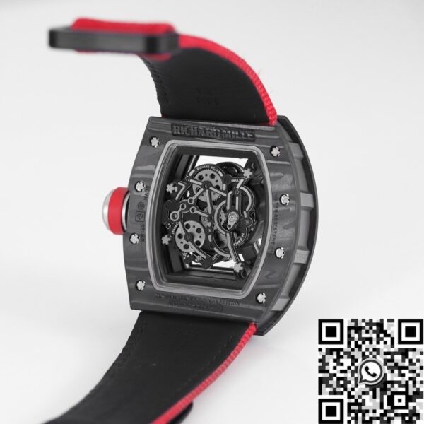 Richard Mille Thin Watch​ RM055 V5 Red Nylon Strap KV Factory