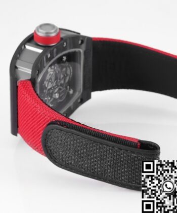 Richard Mille Thin Watch​ RM055 V5 Red Nylon Strap KV Factory