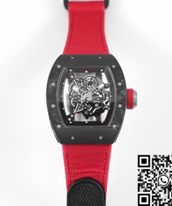 Richard Mille Thin Watch​ RM055 V5 Red Nylon Strap KV Factory