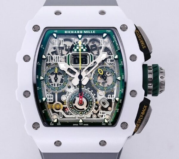 Richard Mille RM11 White Ceramic Rubber Strap Watch KV Factory