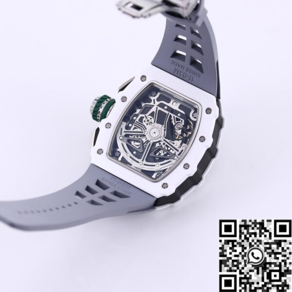 Richard Mille RM11 White Ceramic Rubber Strap Watch KV Factory