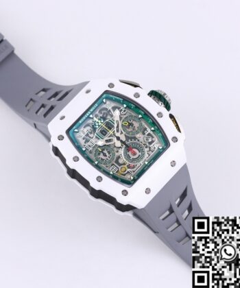 Richard Mille RM11 White Ceramic Rubber Strap Watch KV Factory