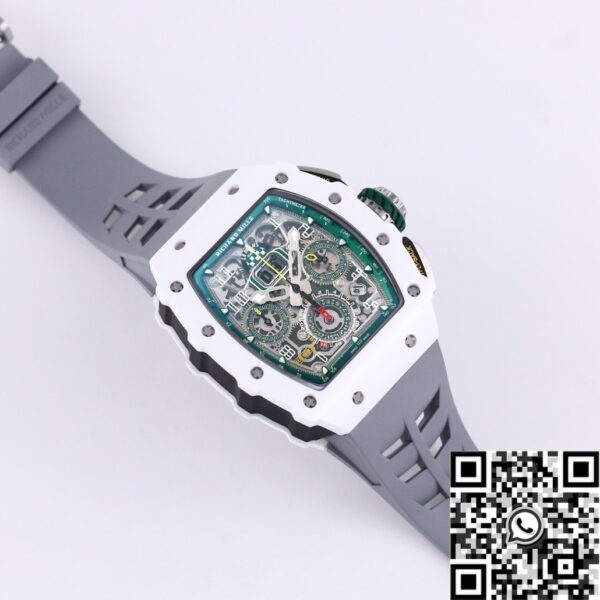 Richard Mille RM11 White Ceramic Rubber Strap Watch KV Factory