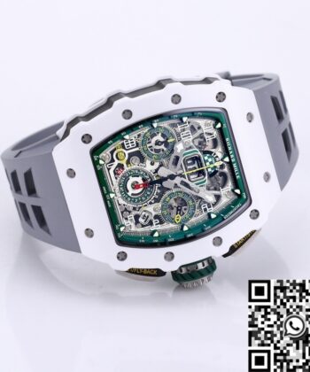 Richard Mille RM11 White Ceramic Rubber Strap Watch KV Factory