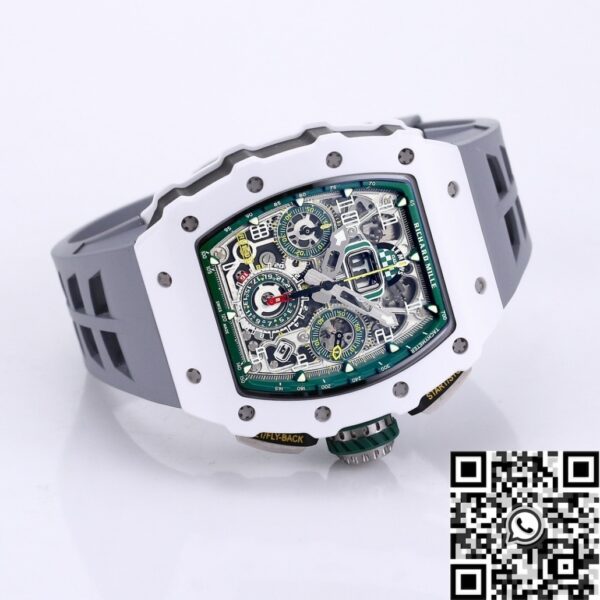 Richard Mille RM11 White Ceramic Rubber Strap Watch KV Factory