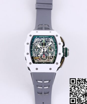 Richard Mille RM11 White Ceramic Rubber Strap Watch KV Factory
