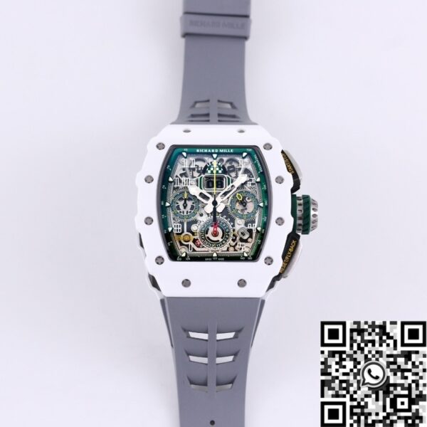 Richard Mille RM11 White Ceramic Rubber Strap Watch KV Factory