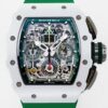 Richard Mille RM11 Watch White Ceramic Green Rubber Strap KV