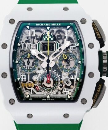 Richard Mille RM11 Watch White Ceramic Green Rubber Strap KV