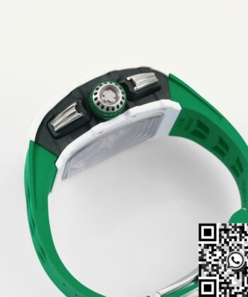 Richard Mille RM11 Watch White Ceramic Green Rubber Strap KV