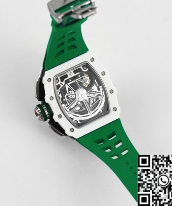 Richard Mille RM11 Watch White Ceramic Green Rubber Strap KV
