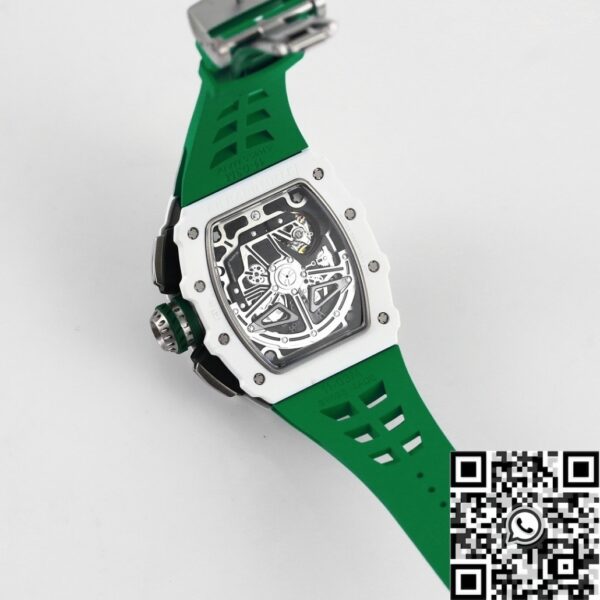 Richard Mille RM11 Watch White Ceramic Green Rubber Strap KV