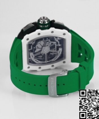 Richard Mille RM11 Watch White Ceramic Green Rubber Strap KV