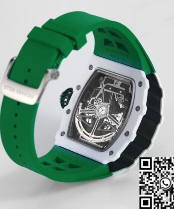 Richard Mille RM11 Watch White Ceramic Green Rubber Strap KV
