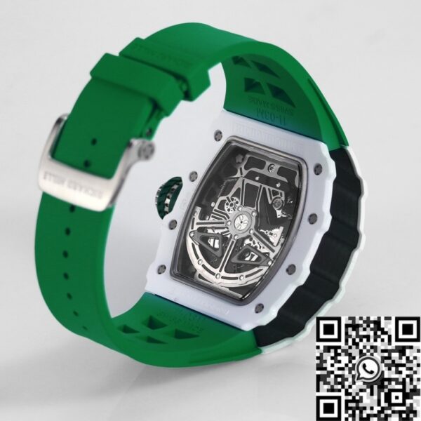 Richard Mille RM11 Watch White Ceramic Green Rubber Strap KV