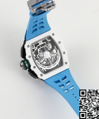 RM11 Replica Watch Richard Mille White Ceramic Blue Rubber