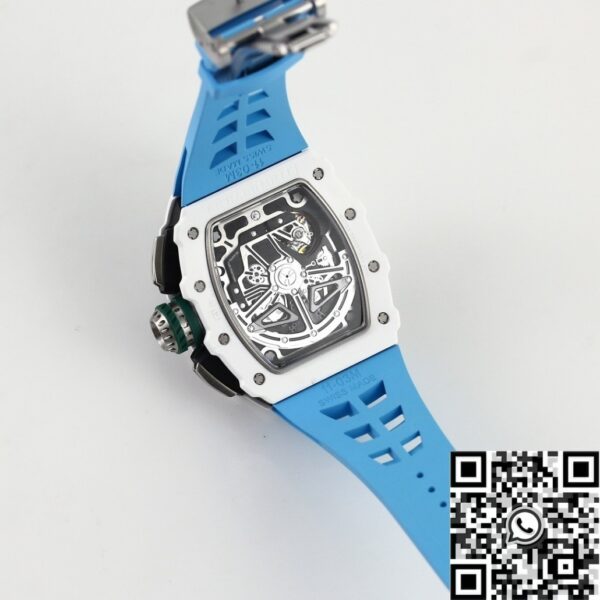 RM11 Replica Watch Richard Mille White Ceramic Blue Rubber