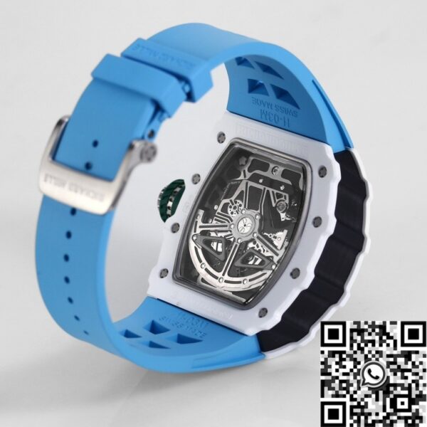 RM11 Replica Watch Richard Mille White Ceramic Blue Rubber