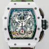 Fake Richard Mille RM11 White Ceramic Camouflage Rubber Strap