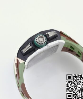 Fake Richard Mille RM11 White Ceramic Camouflage Rubber Strap